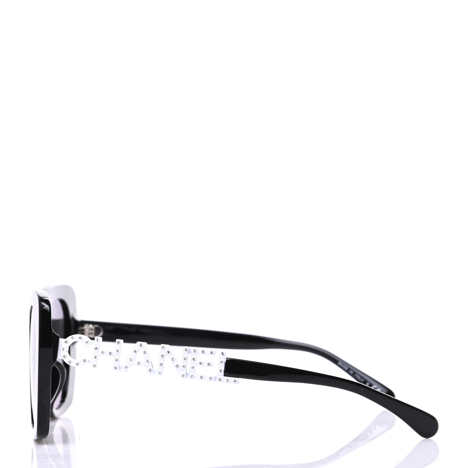 Chanel Acetate Strass Square Sunglasses 5422-B-A Black White 3 of 8