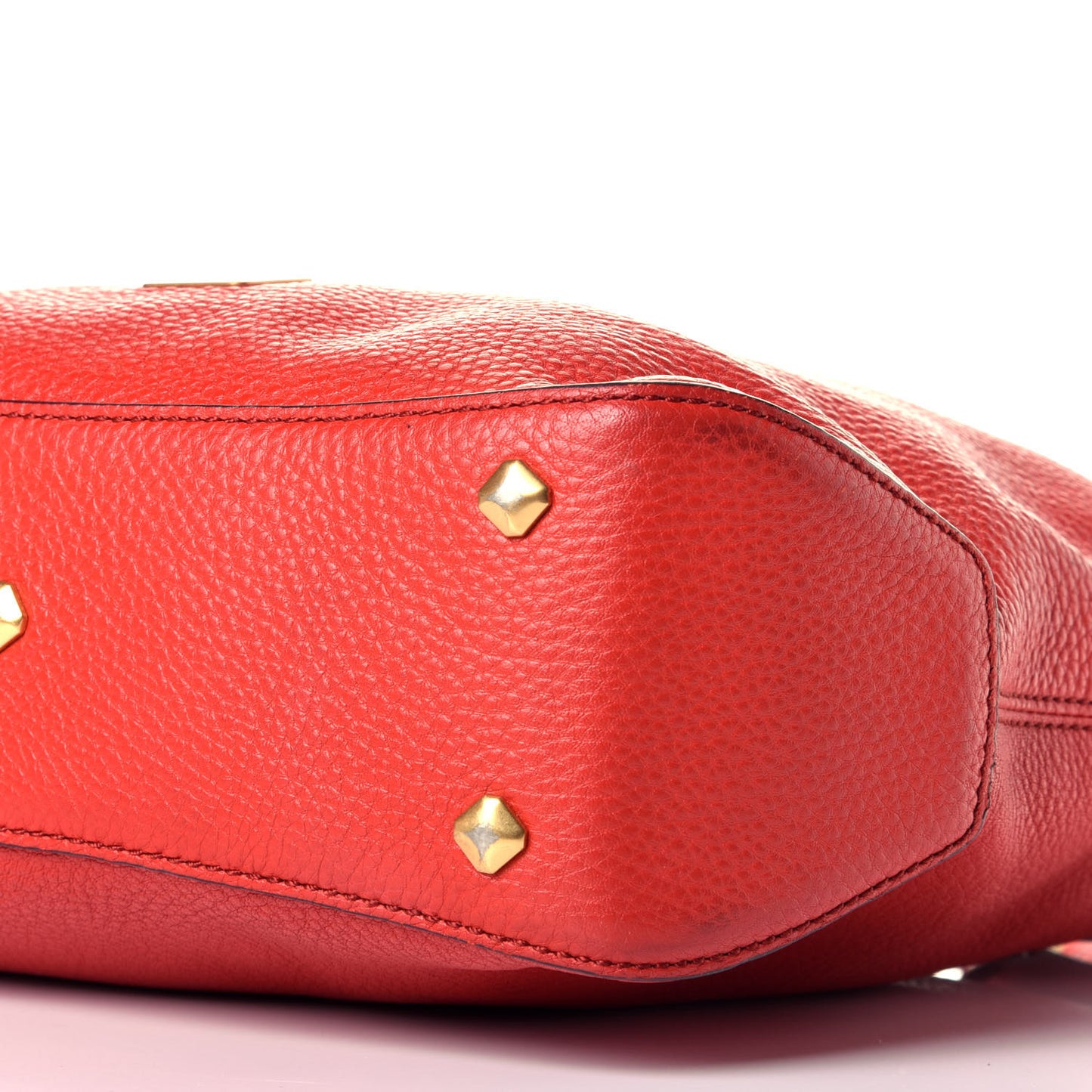 Grained Calfskin Hobo Red