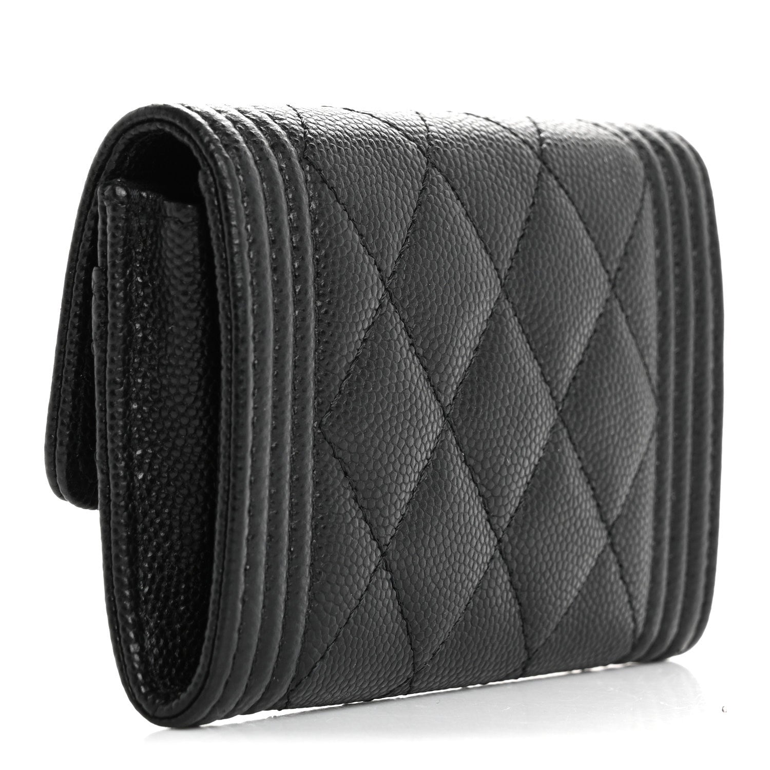 Chanel Caviar Quilted Boy Flap Card Holder Black 3 of 9
