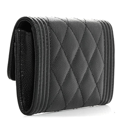 Chanel Caviar Quilted Boy Flap Card Holder Black 3 of 9