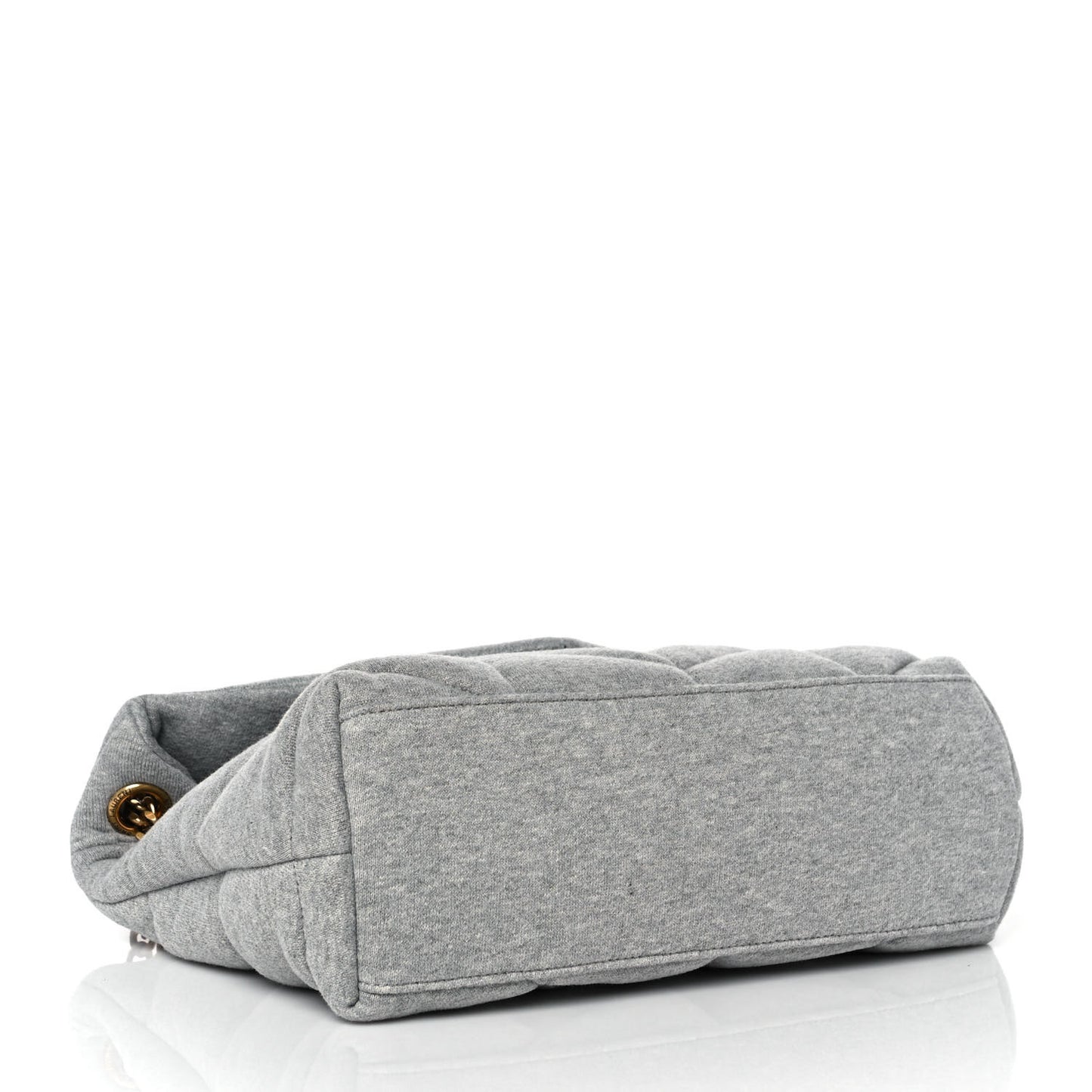 Jersey Quilted Small Loulou Puffer Monogram Chain Satchel Grey Cloud