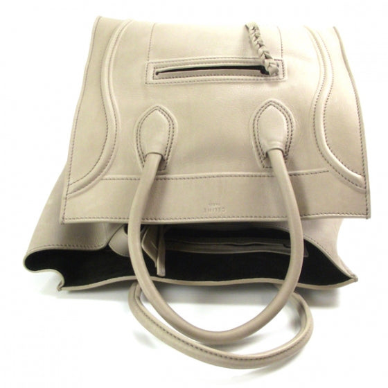 Leather Phantom Luggage Bag Taupe