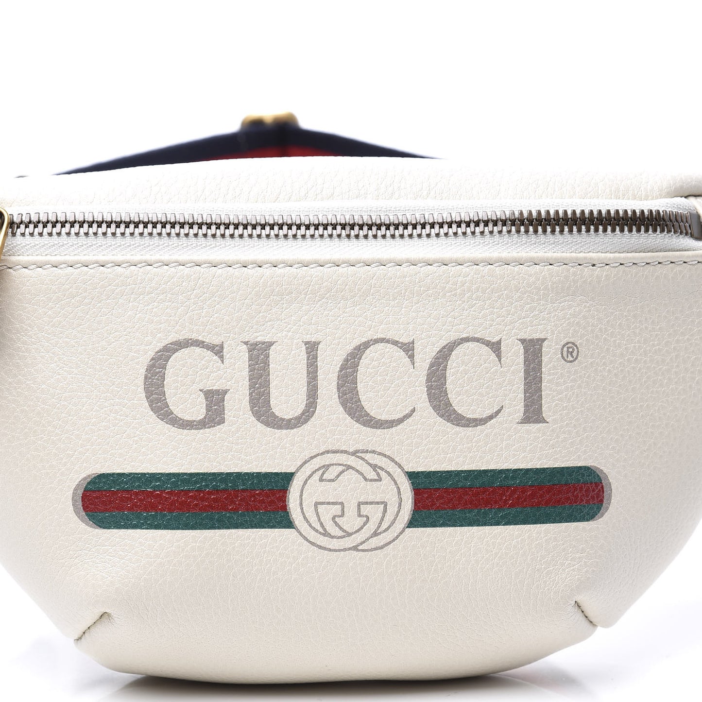 Grained Calfskin Small Logo Belt Bag White