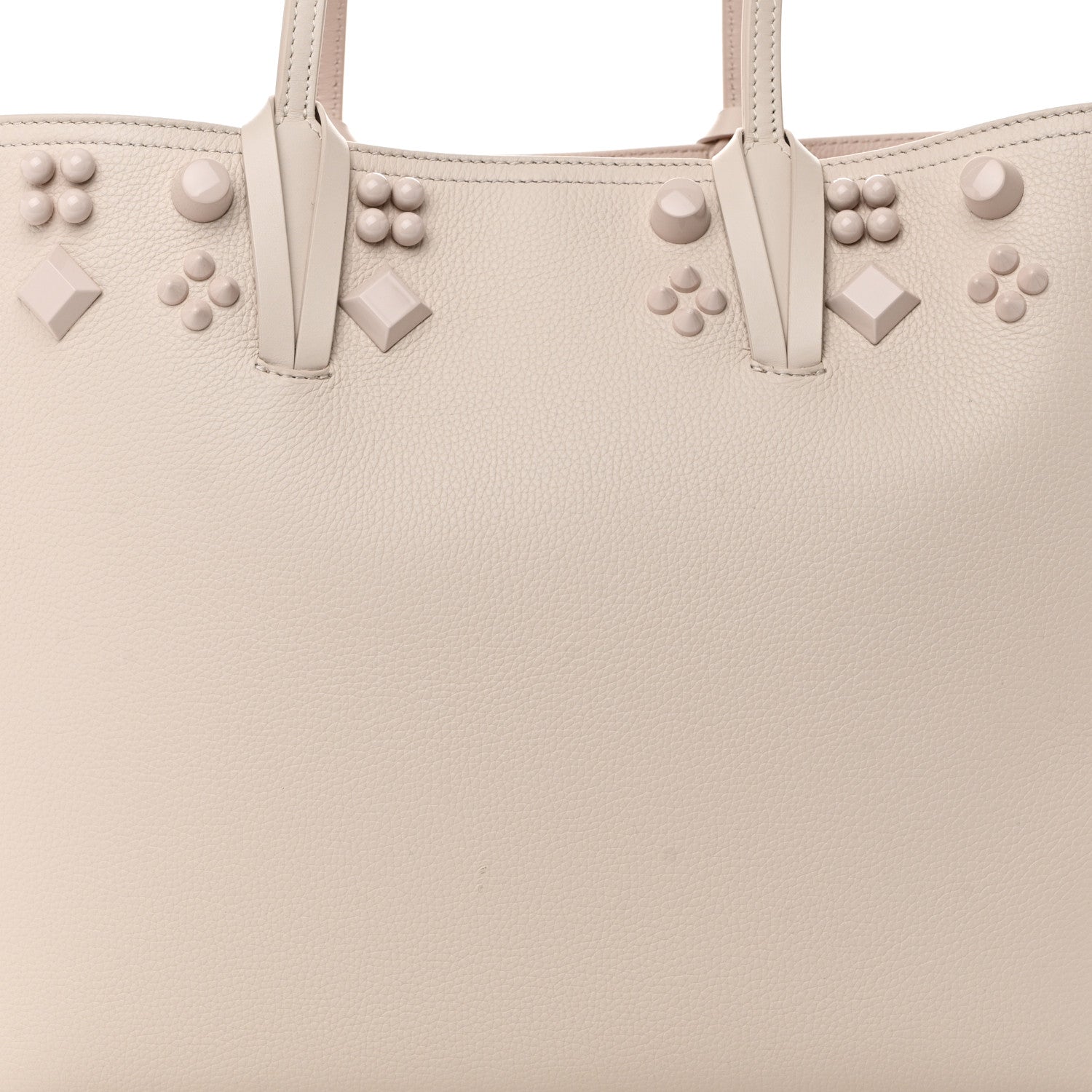 Christian Louboutin Calfskin Empire Spike Studded East West Cabata Tote Leche 8 of 10