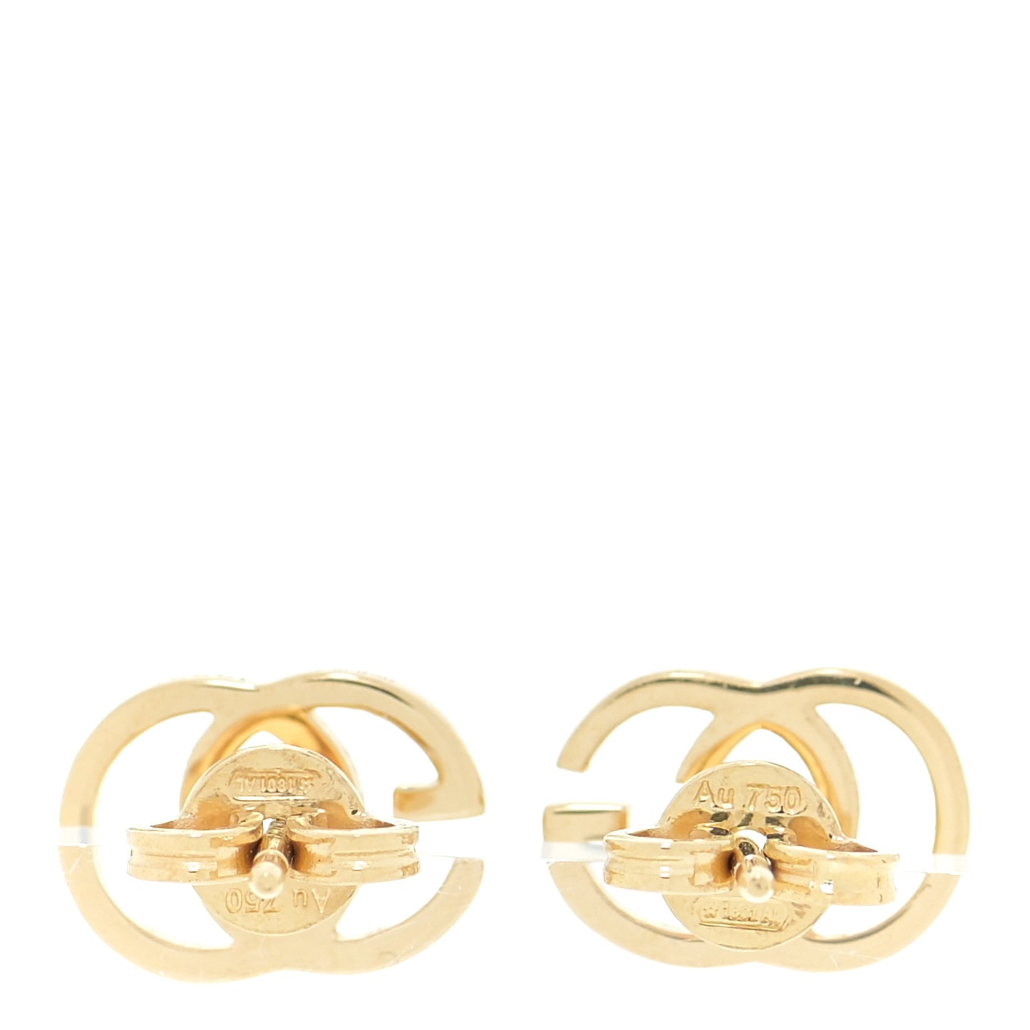18K Yellow Gold GG Tissue Stud Earrings