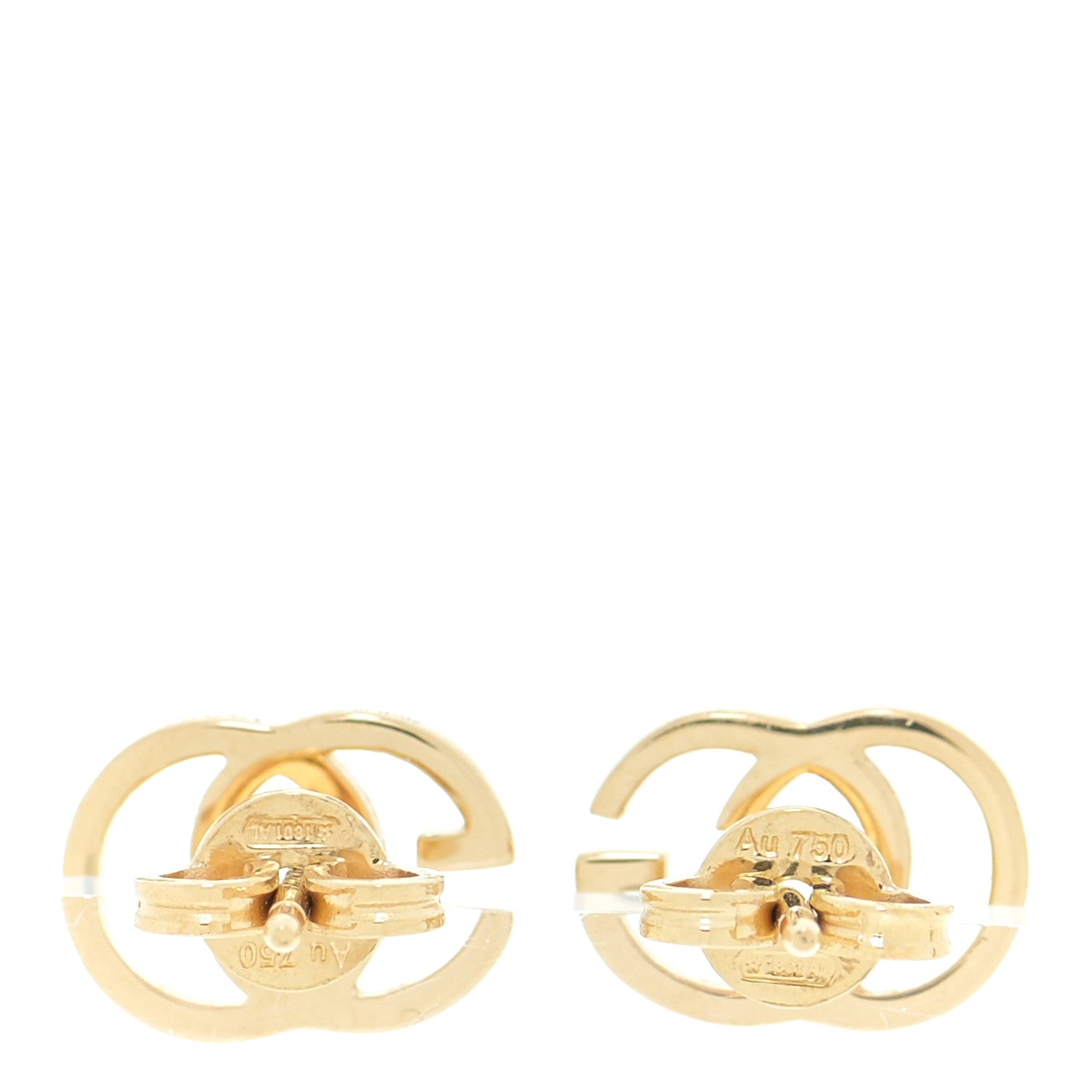 Gucci 18K Yellow Gold GG Tissue Stud Earrings 3 of 6