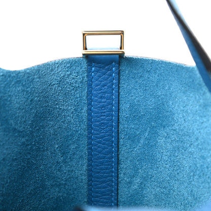 Hermes Taurillon Clemence Picotin Lock 18 PM Mykonos 7 of 11