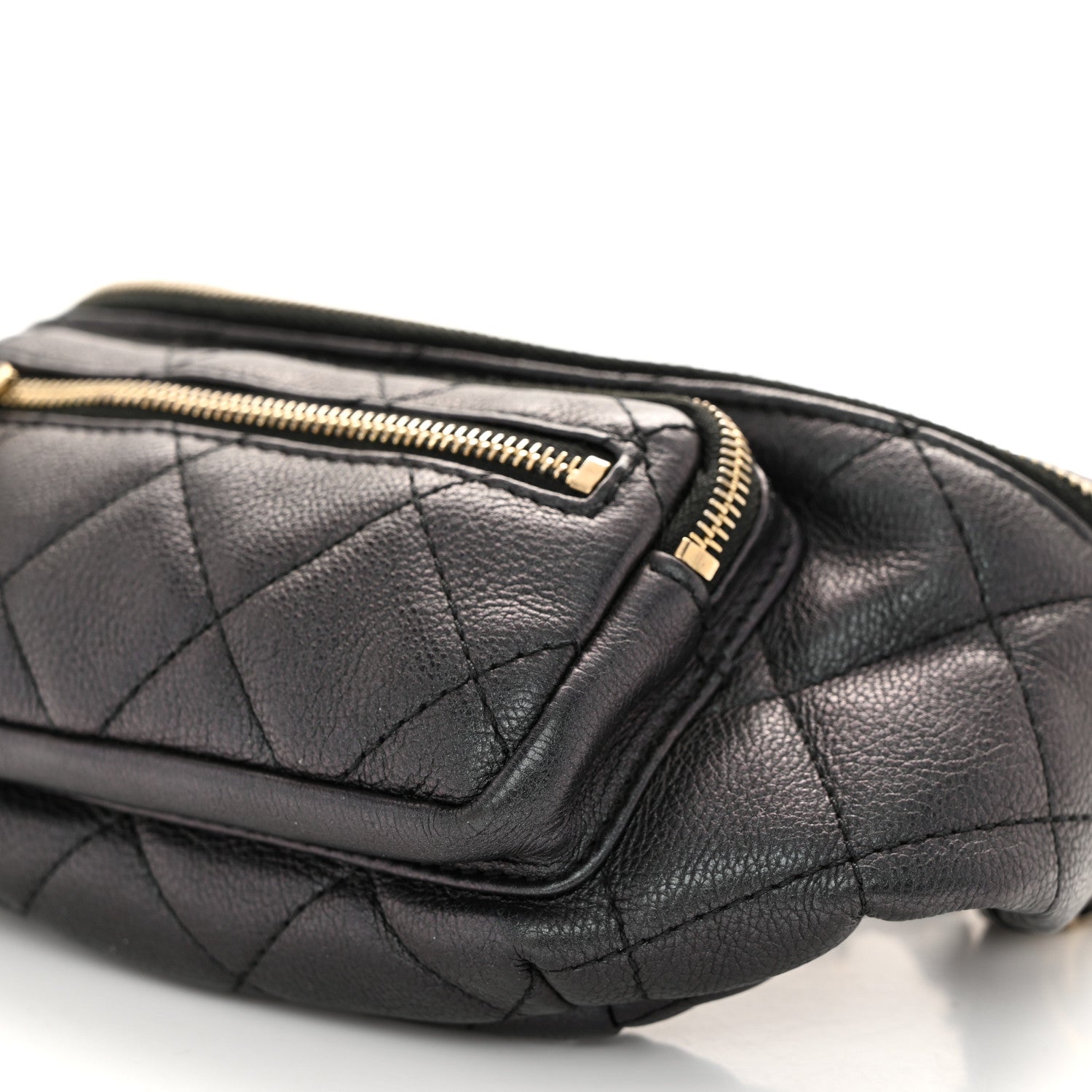 Chanel Iridescent Calfskin Quilted All About Waist Belt Bag Black 10 of 10