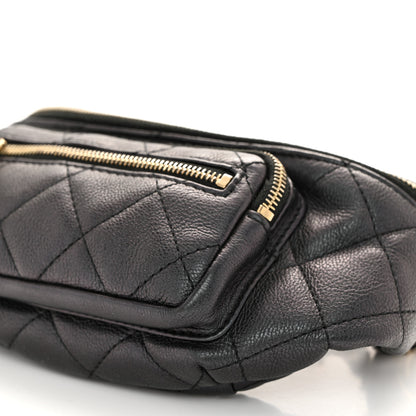 Chanel Iridescent Calfskin Quilted All About Waist Belt Bag Black 10 of 10