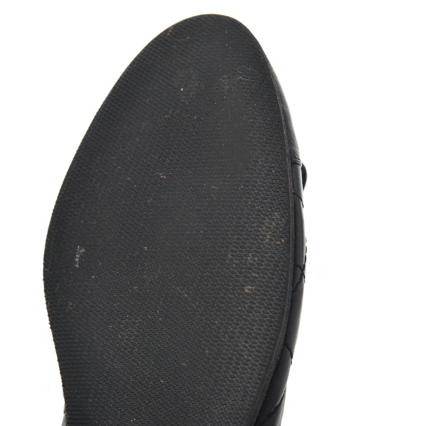 Aged Calfskin Quilted CC Cap Toe Ballerina Flats 36 Black