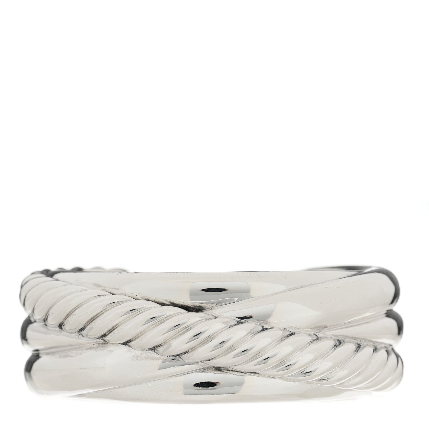 David Yurman Sterling Silver Crossover Cuff Bracelet 1 of 3