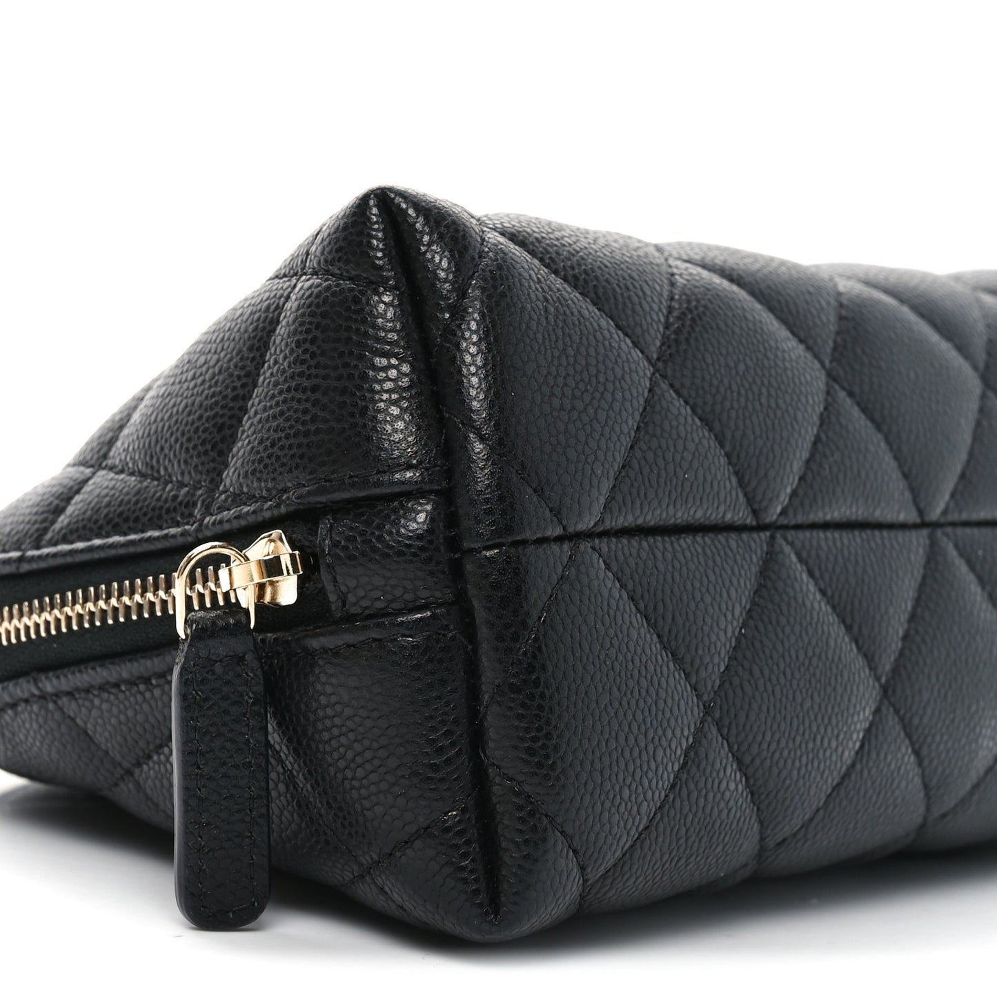 Caviar Quilted Cosmetic Case Black