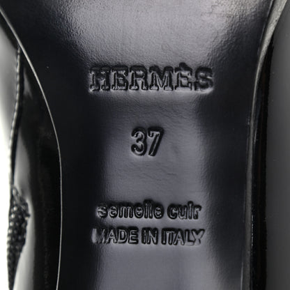 Hermes Patent Saint Germain Ankle Boots 37 Black 6 of 8