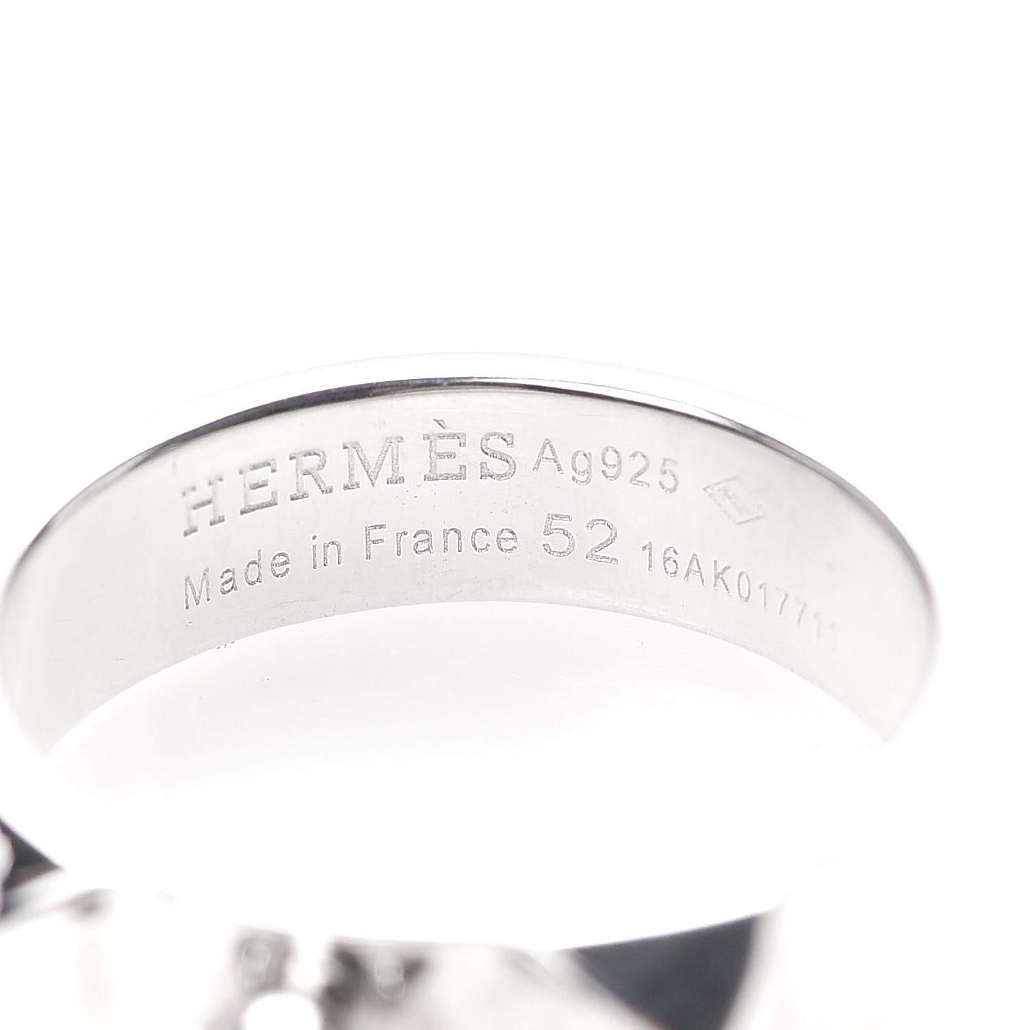 Hermes Sterling Silver PM Collier De Chien Ring 52 6 4 of 5
