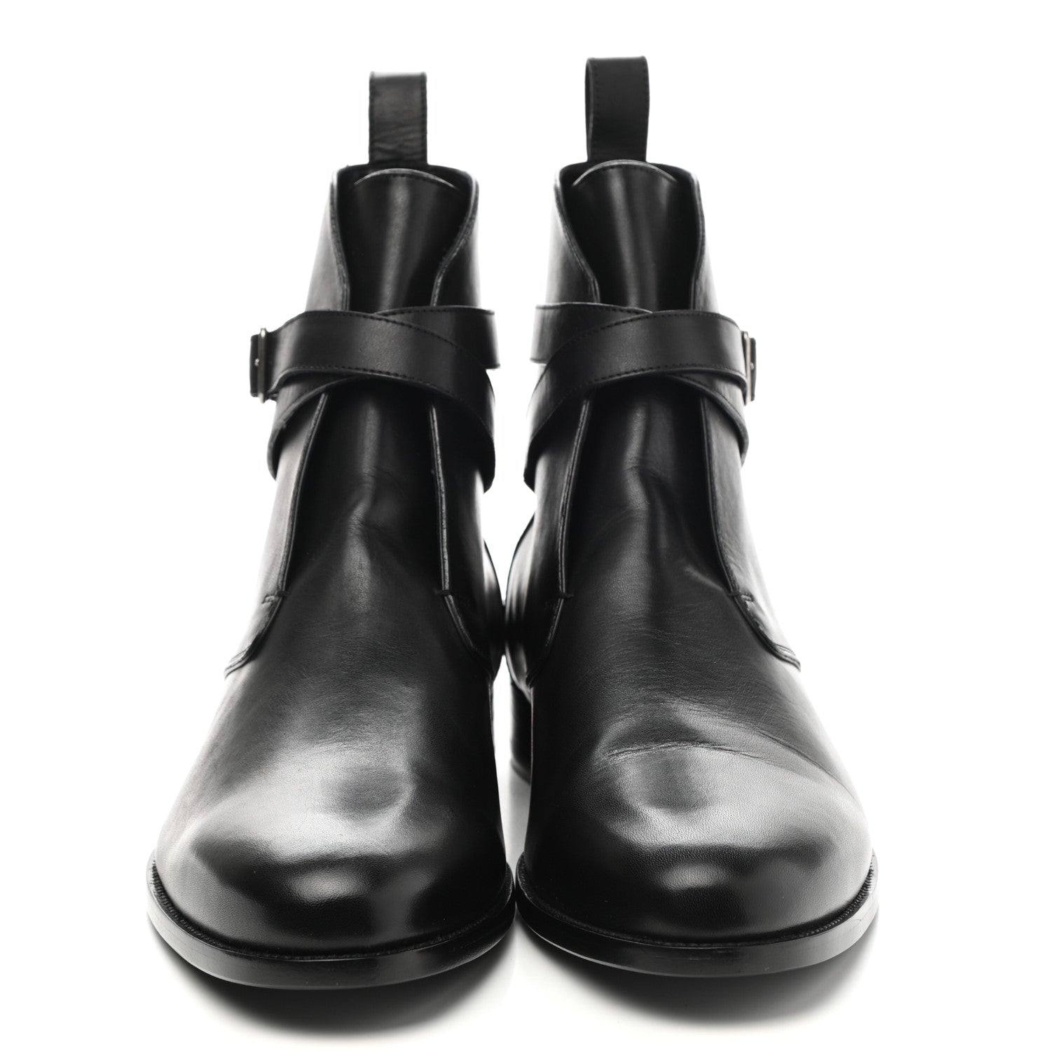 Saint Laurent Calfskin Dare 25 Jodhpur Ankle Boots 45 Black 2 of 9