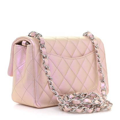 Chanel Iridescent Calfskin Quilted Mini Rectangular Flap Pink 3 of 11