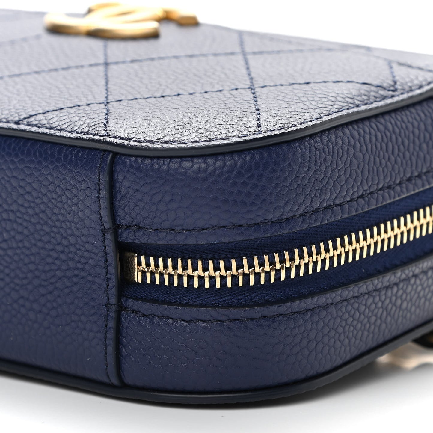 Caviar Quilted Waist Bag Navy Blue