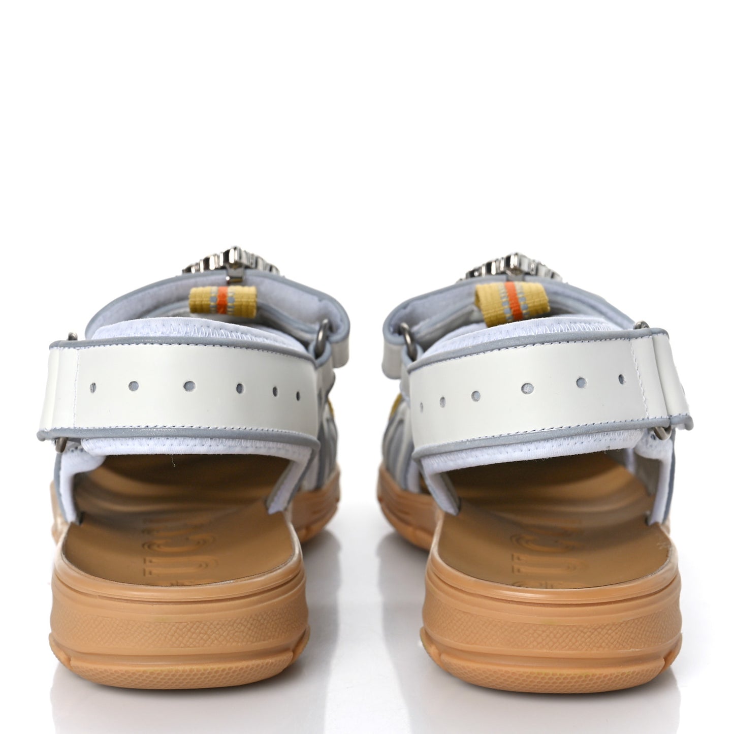 Mesh Fabric Tinsel Sport Sandals 39.5 White Silver