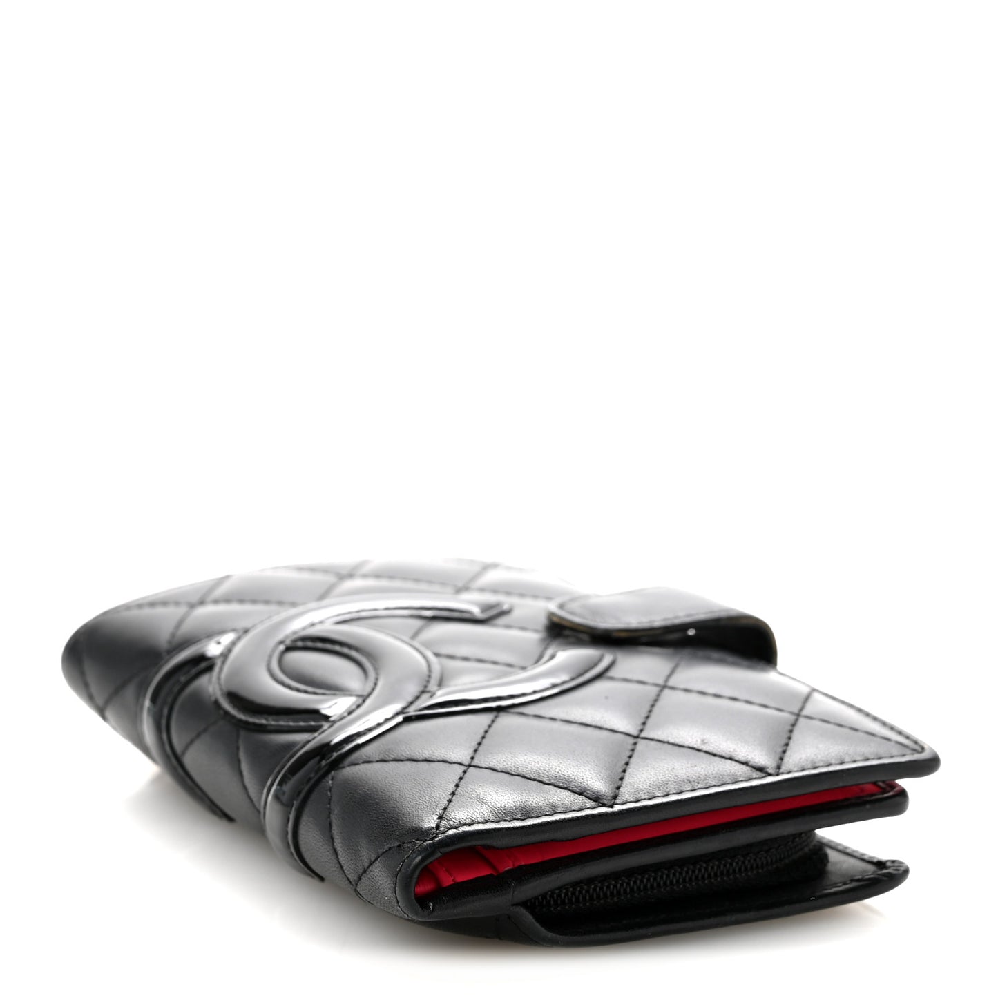 Calfskin Cambon Zipped Pocket Wallet Black