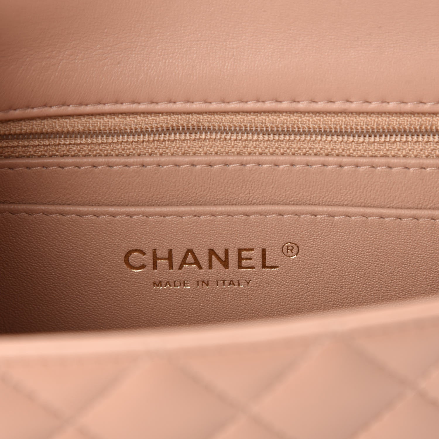 Chanel Lambskin Quilted Mini Rectangular Flap Beige 8 of 11