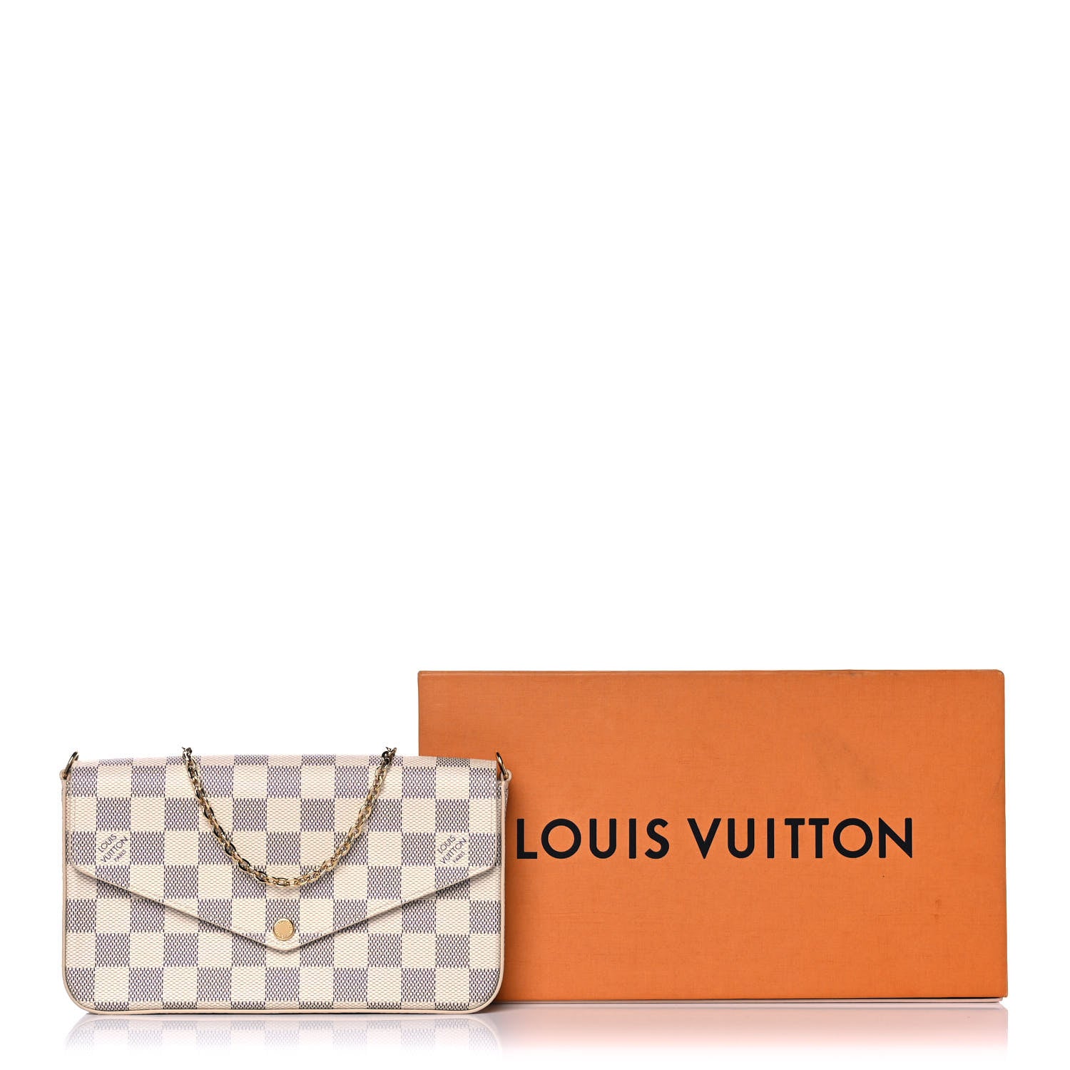 Louis Vuitton Damier Azur Pochette Felicie Chain Wallet Rose Ballerine 15 of 15