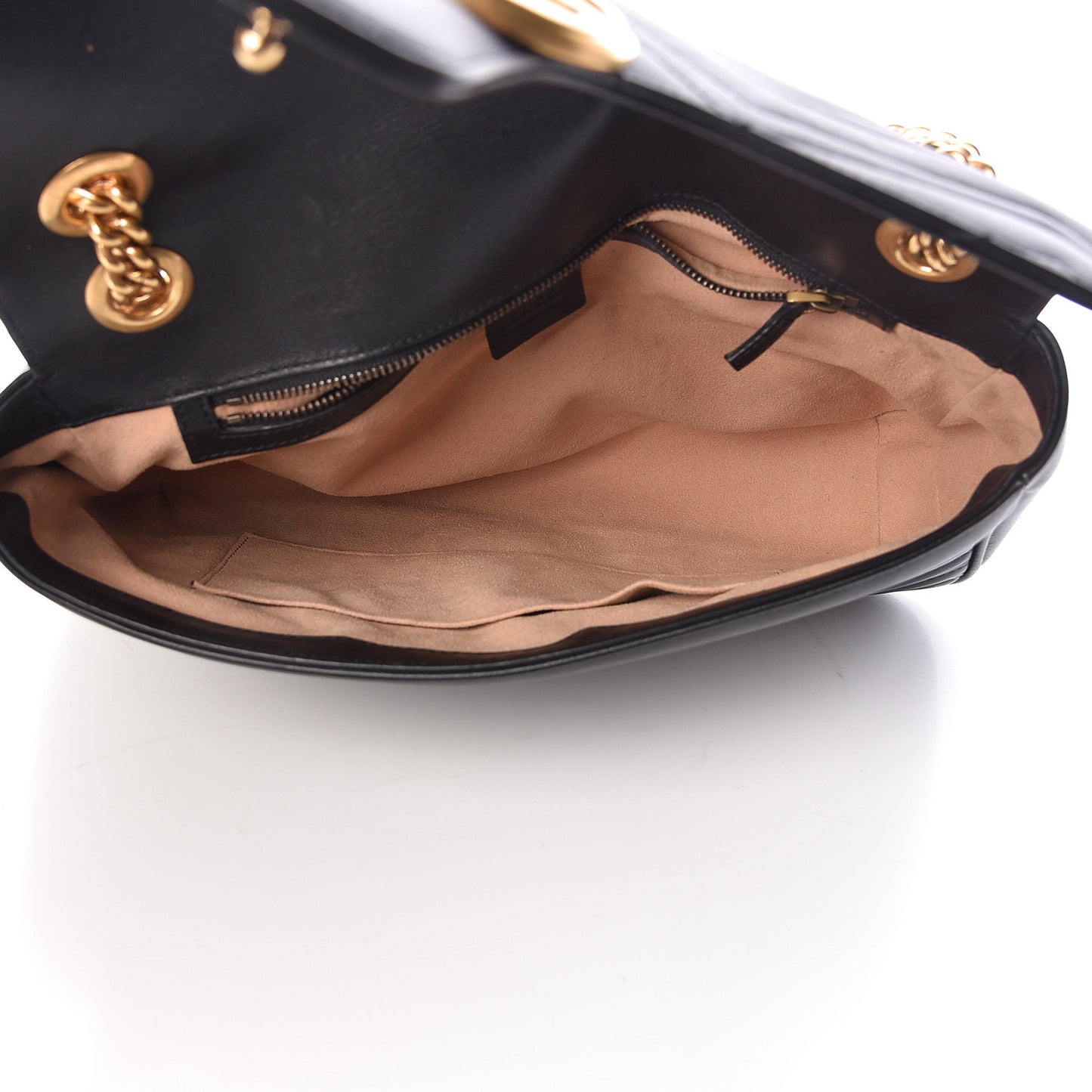 Calfskin Matelasse Medium GG Marmont Shoulder Bag Black