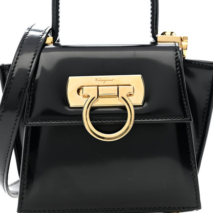 Salvatore Ferragamo Brushed Calfskin Micro Iconic Top Handle Bag Nero 7 of 9