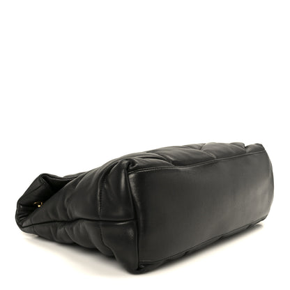 Saint Laurent Lambskin Quilted Medium Loulou Puffer Monogram Chain Satchel Black 4 of 11
