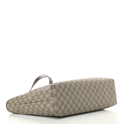 Gucci GG Supreme Monogram Medium Zippered Shopping Tote Dark Brown 4 of 10