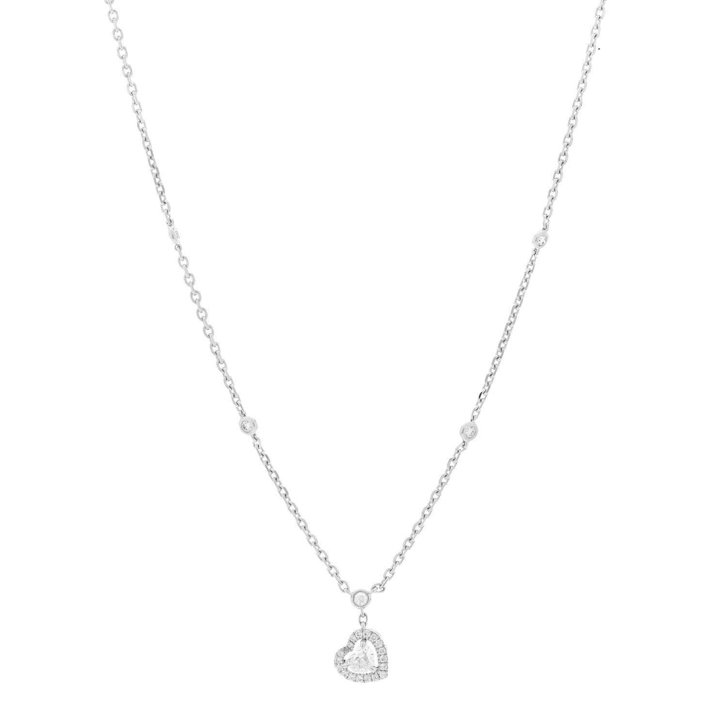Messika 18K White Gold Diamond .15ct Joy Necklace 1 of 5
