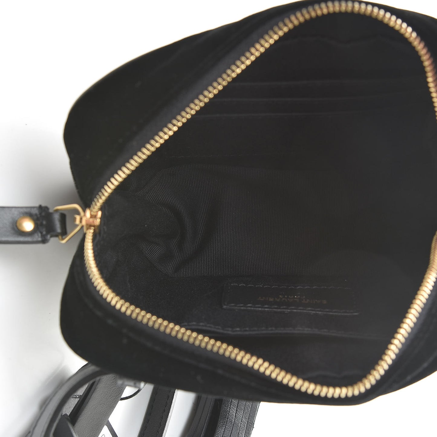Velour Matelasse Monogram Lou Belt Bag Black
