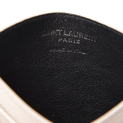 Saint Laurent Grain De Poudre Matelasse Chevron Card Case Icy White 17 of 22