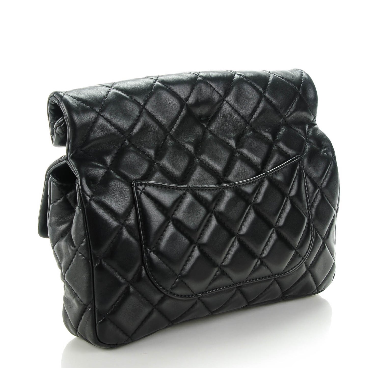Lambskin Quilted Medium Roll Reissue Clutch Black