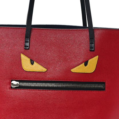 Fendi Vitello Elite Cuoio Monster Buggies Medium Roll Tote Mattone Black Multicolor Lavagna 8 of 12