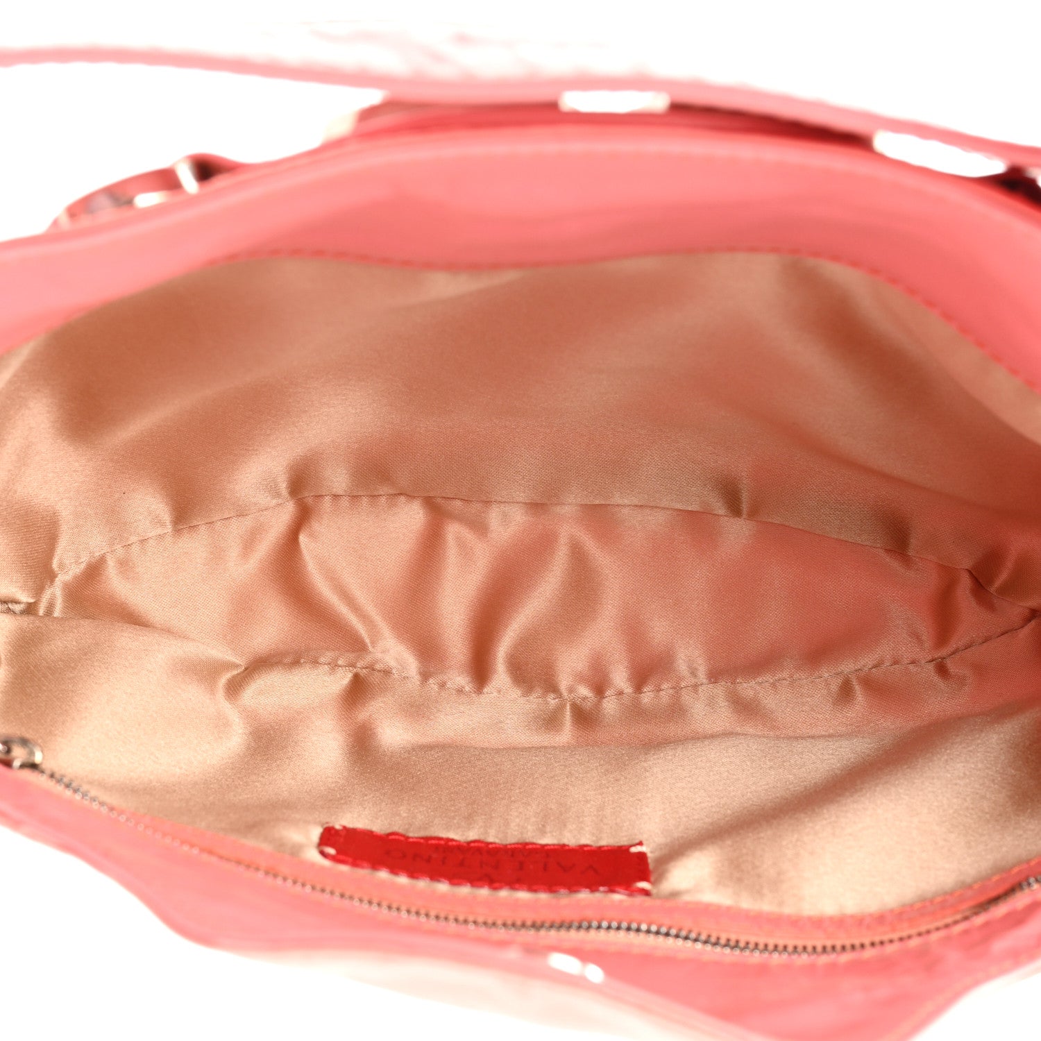 Valentino Garavani Satin Crystal Sequin Floral Embellished Shoulder Bag Coral 5 of 11