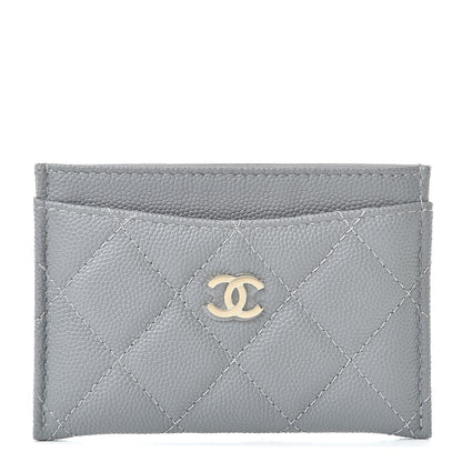 Chanel Caviar Quilted Card Holder Grey 1 of 9