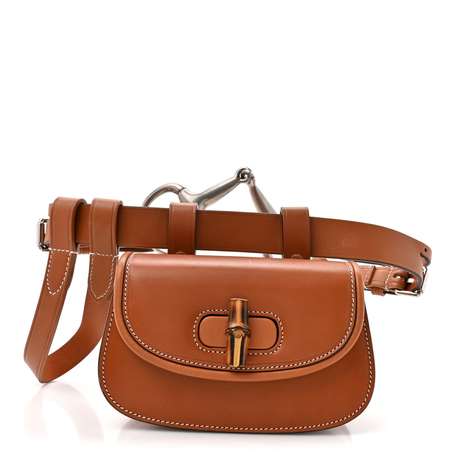 Gucci Calfskin Bamboo Mini 1947 Belt Bag 80 30  Brown 1 of 11