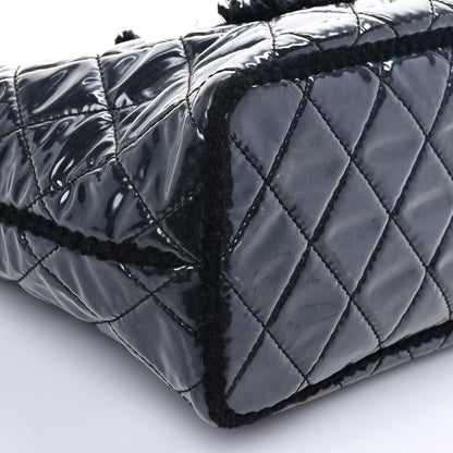 Chanel Vinyl Quilted Funny Tweed Tote Black 9 of 10