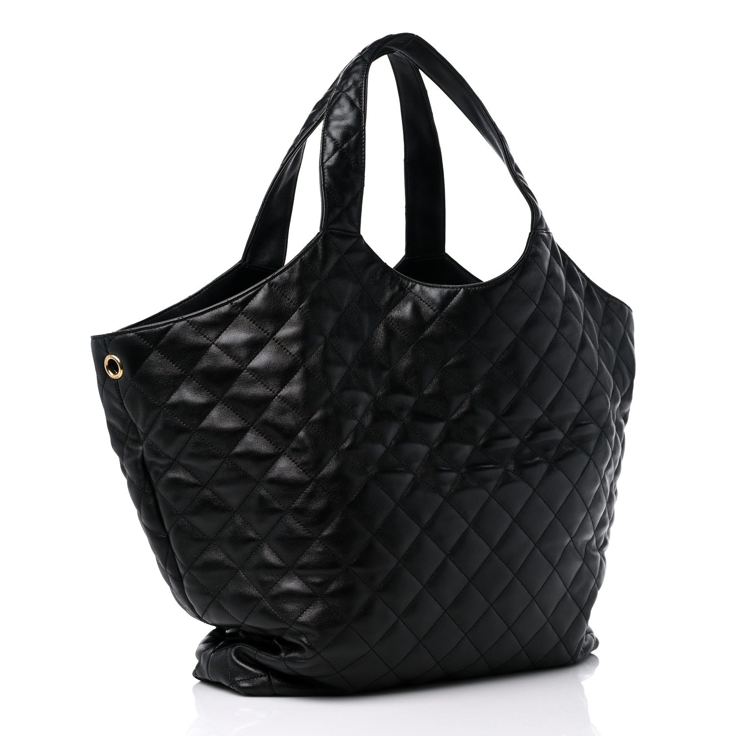 Saint Laurent Lambskin Quilted Maxi Icare Shopping Tote Black 4 of 10