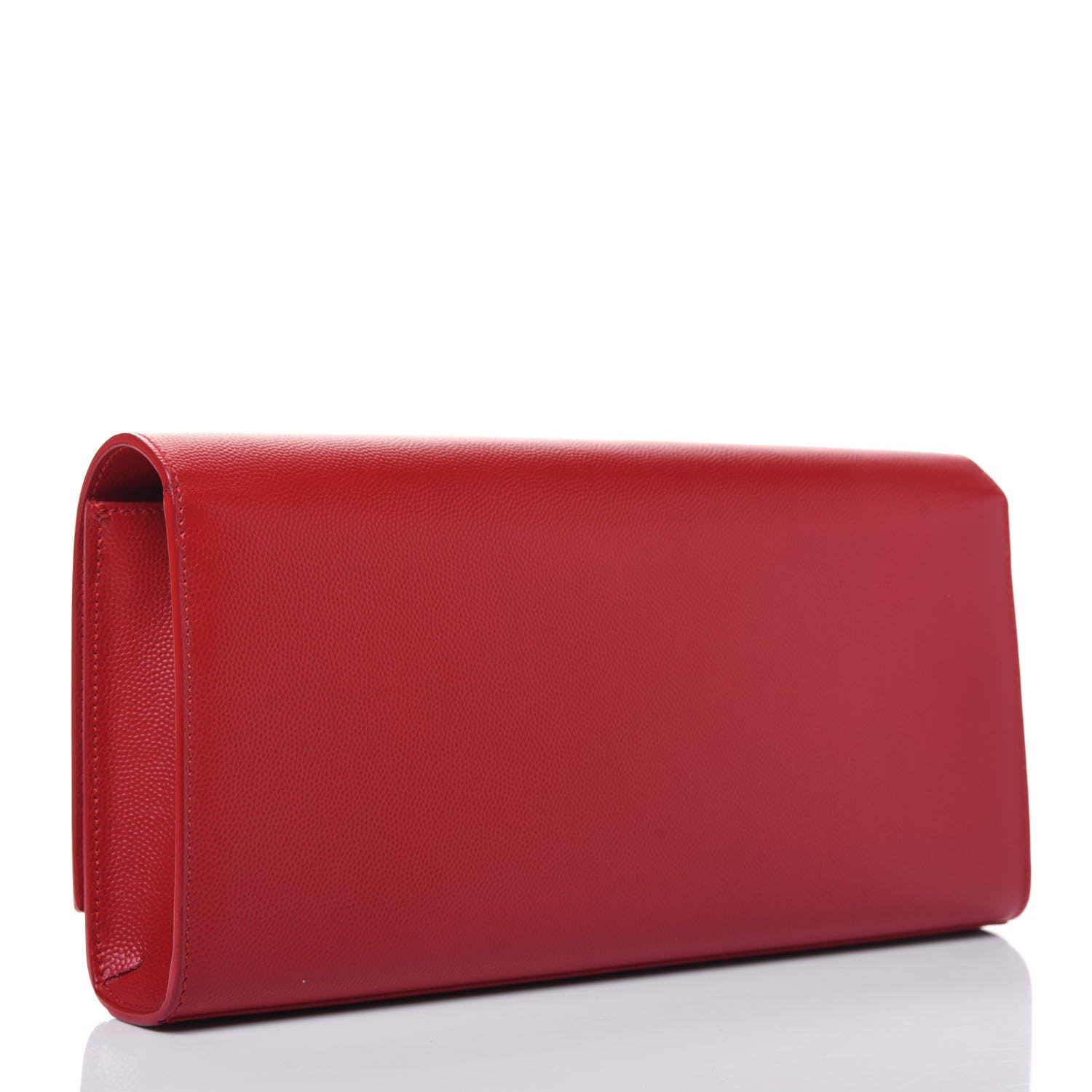 Saint Laurent Grain De Poudre Classic Monogram Cassandre Clutch New Red 3 of 15