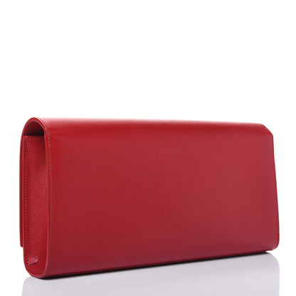 Saint Laurent Grain De Poudre Classic Monogram Cassandre Clutch New Red 3 of 15