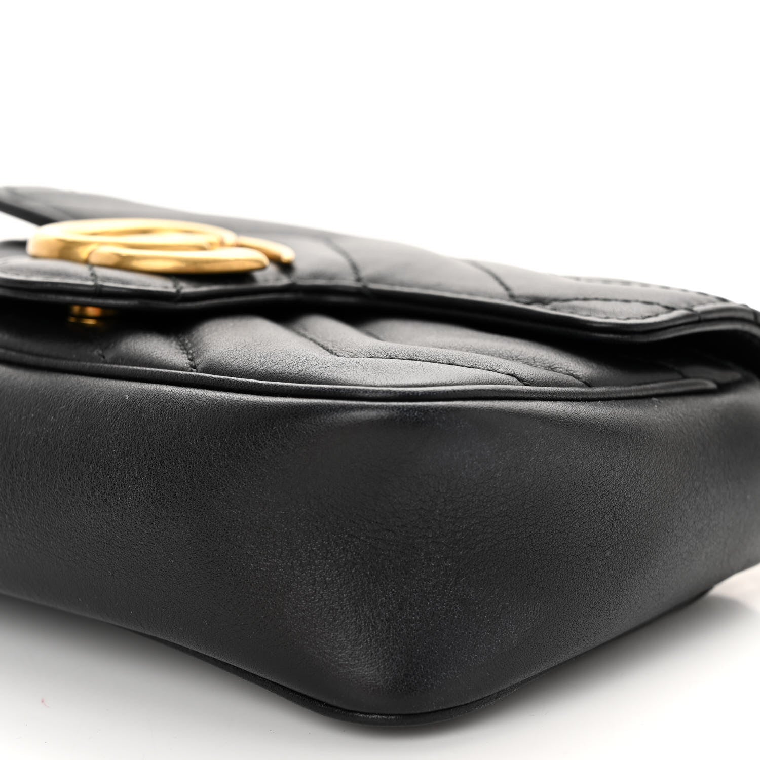 Gucci Calfskin Matelasse Super Mini GG Marmont Shoulder Bag Black 10 of 11