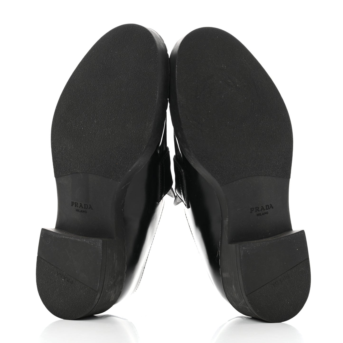 Spazzolato Metal Triangle Logo 50mm Loafers 36.5 Black