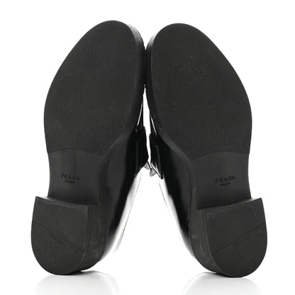 Prada Spazzolato Metal Triangle Logo 50mm Loafers 36.5 Black 5 of 8