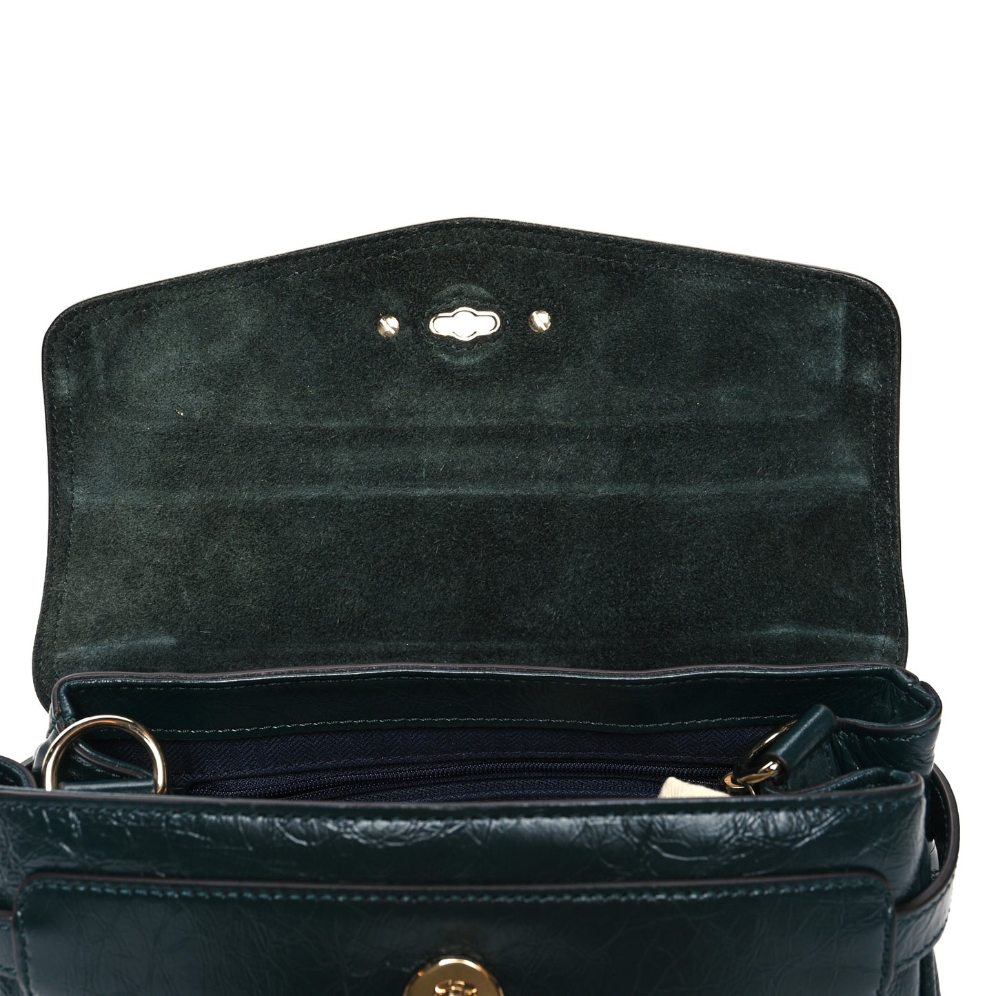 Crinkled Calfskin Mini Alexa Mulberry Green