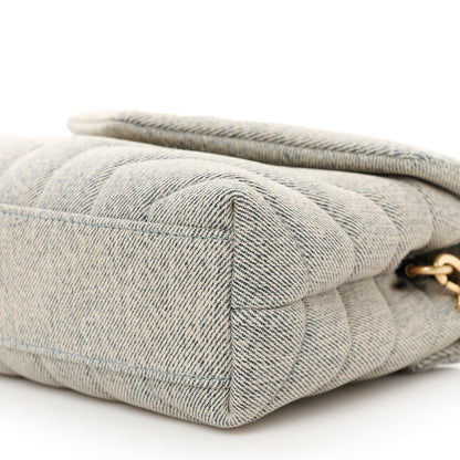 Saint Laurent Denim Y Quilted Monogram Toy Loulou Crossbody Bag Grey 11 of 11
