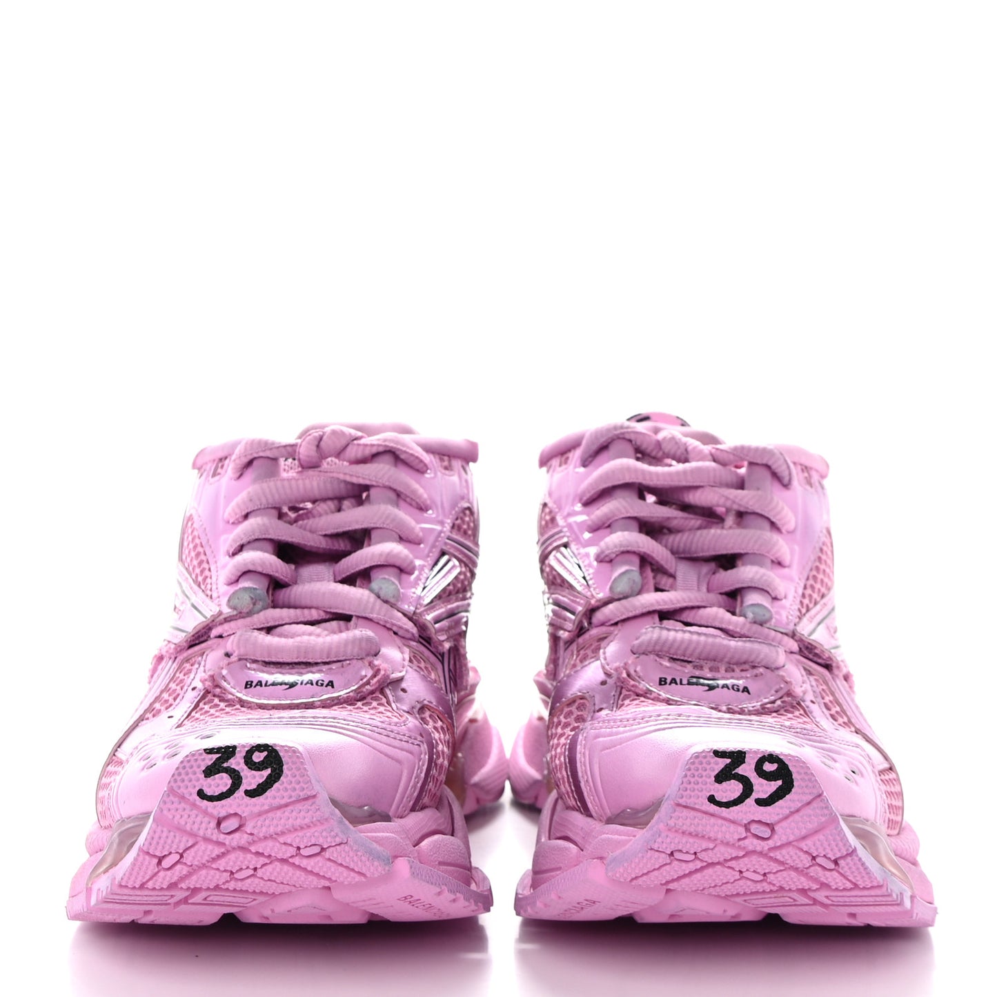 Mesh Rubber Womens Runner Sneakers 39 Pink