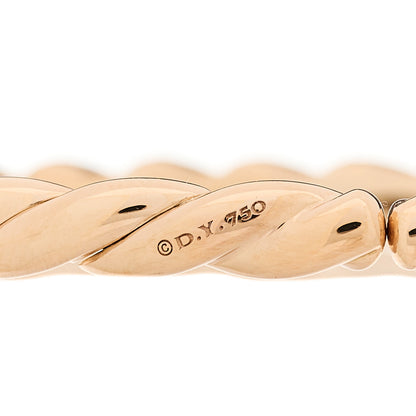 David Yurman 18K Rose Gold Diamond 5mm Sculpted Cable Flex Bracelet 3 of 4