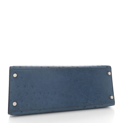Hermes Ostrich Kelly Sellier 28 Bleu Roi 4 of 14