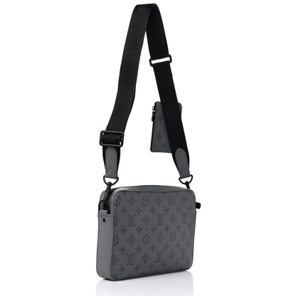 Louis Vuitton Calfskin Monogram Shadow Duo Messenger Anthracite Gray 3 of 10